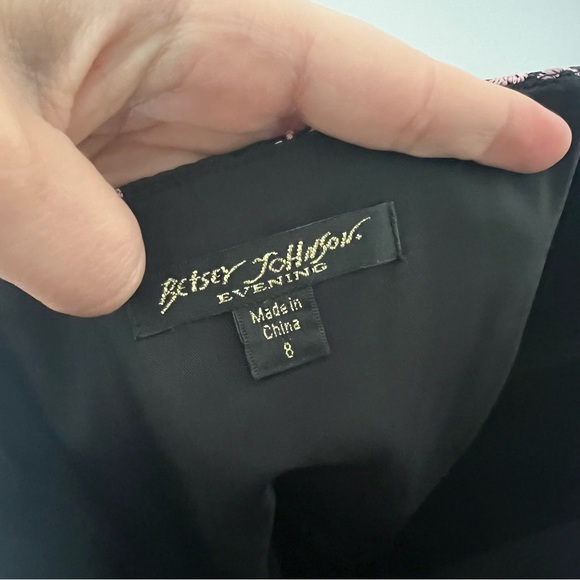 Betsey Johnson Black and Pink Strapless Dress - Picture 6 of 6